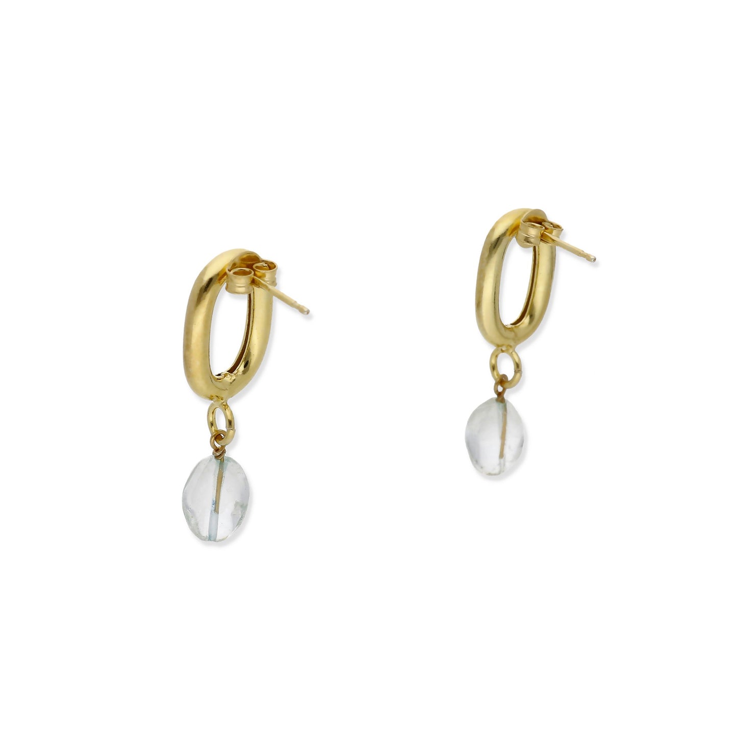 Pendientes Urus Plata 925 con Baño de Oro 18K y Topacio Blanco