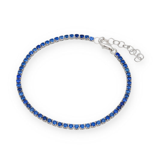 Pulsera Riviere en Plata de Ley 925 con Circonitas Azules