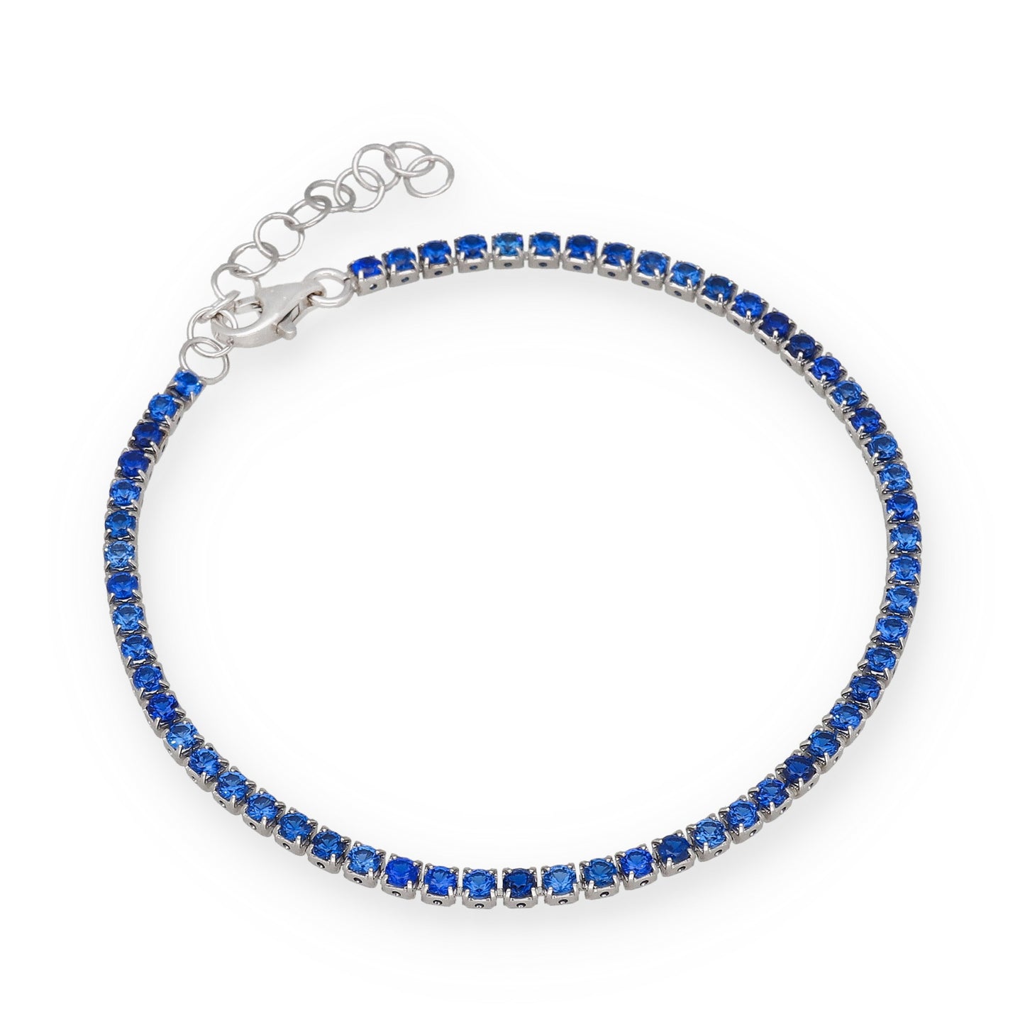 Pulsera Riviere en Plata de Ley 925 con Circonitas Azules