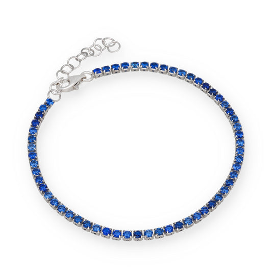 Pulsera Riviere en Plata de Ley 925 con Circonitas Azules
