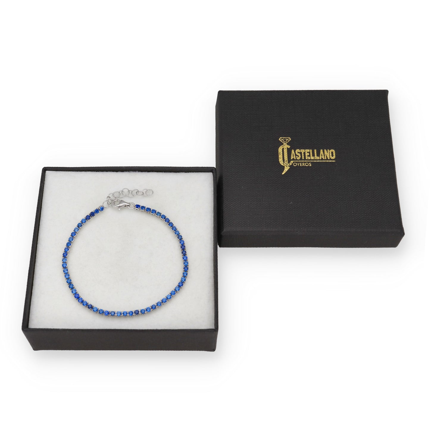 Pulsera Riviere en Plata de Ley 925 con Circonitas Azules