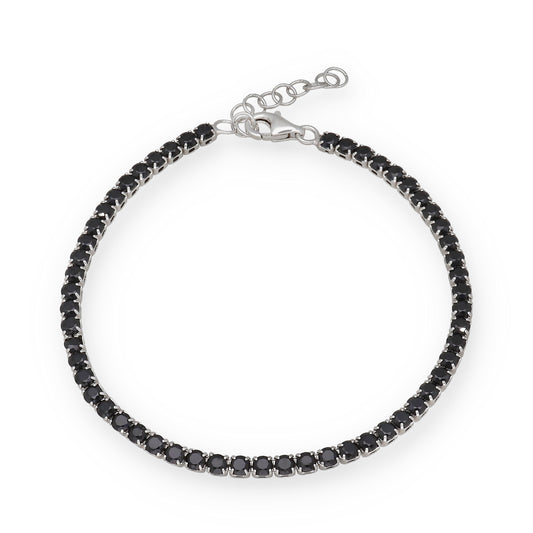 Pulsera Riviere en Plata de Ley 925 con Circonitas Negras