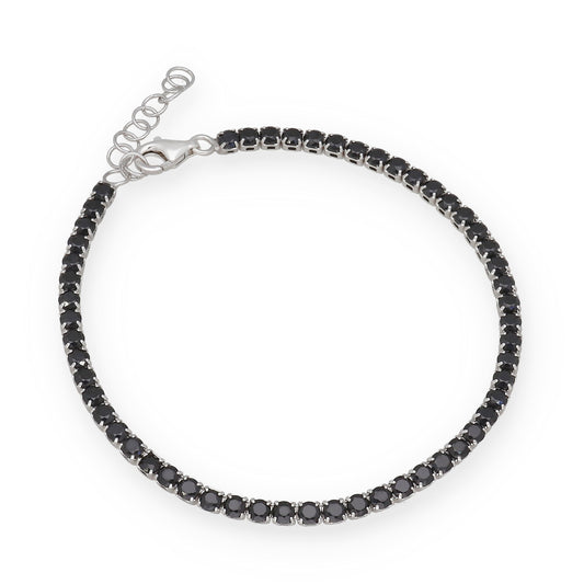 Pulsera Riviere en Plata de Ley 925 con Circonitas Negras