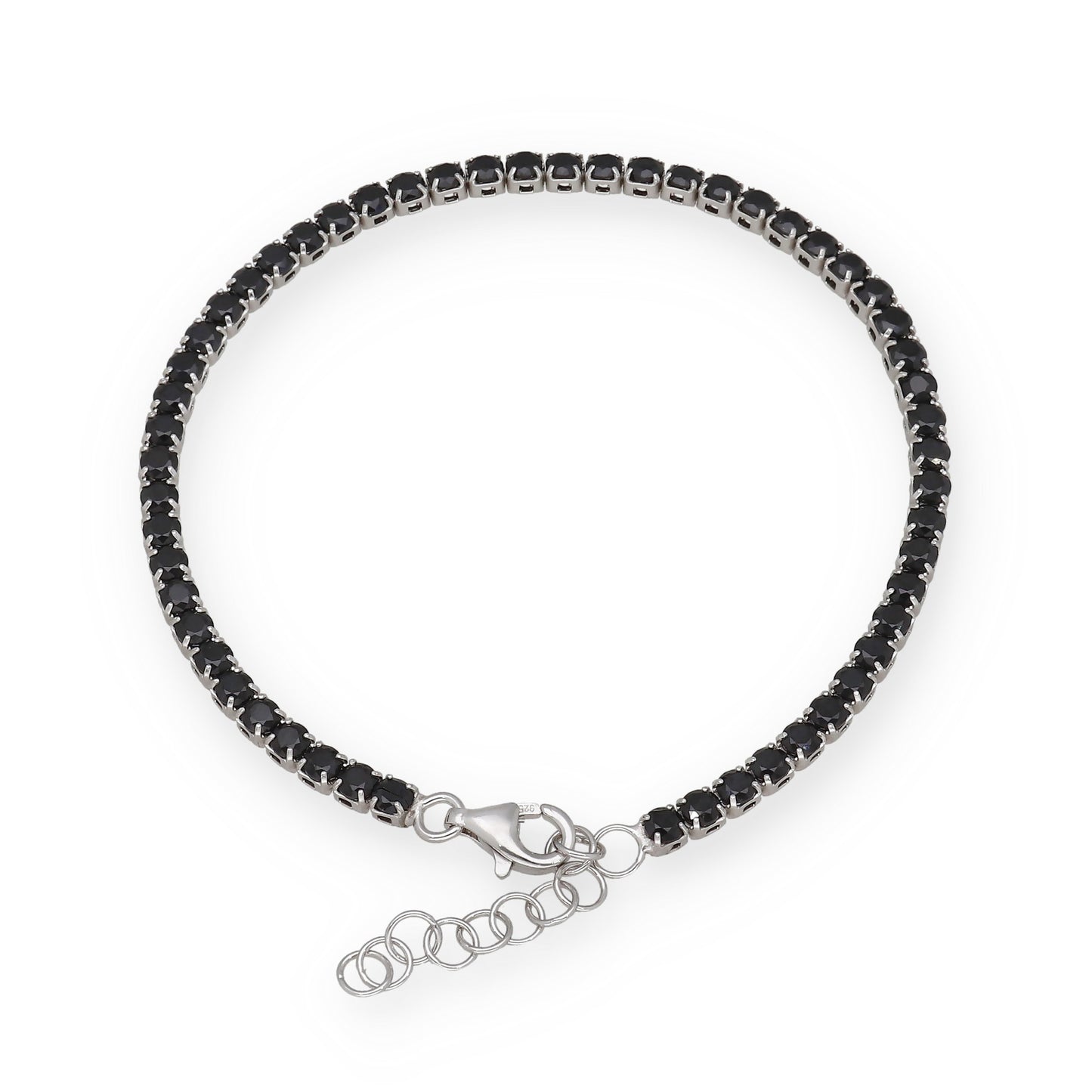 Pulsera Riviere en Plata de Ley 925 con Circonitas Negras