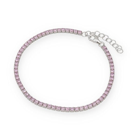 Pulsera Riviere en Plata de Ley 925 con Circonitas Rosas