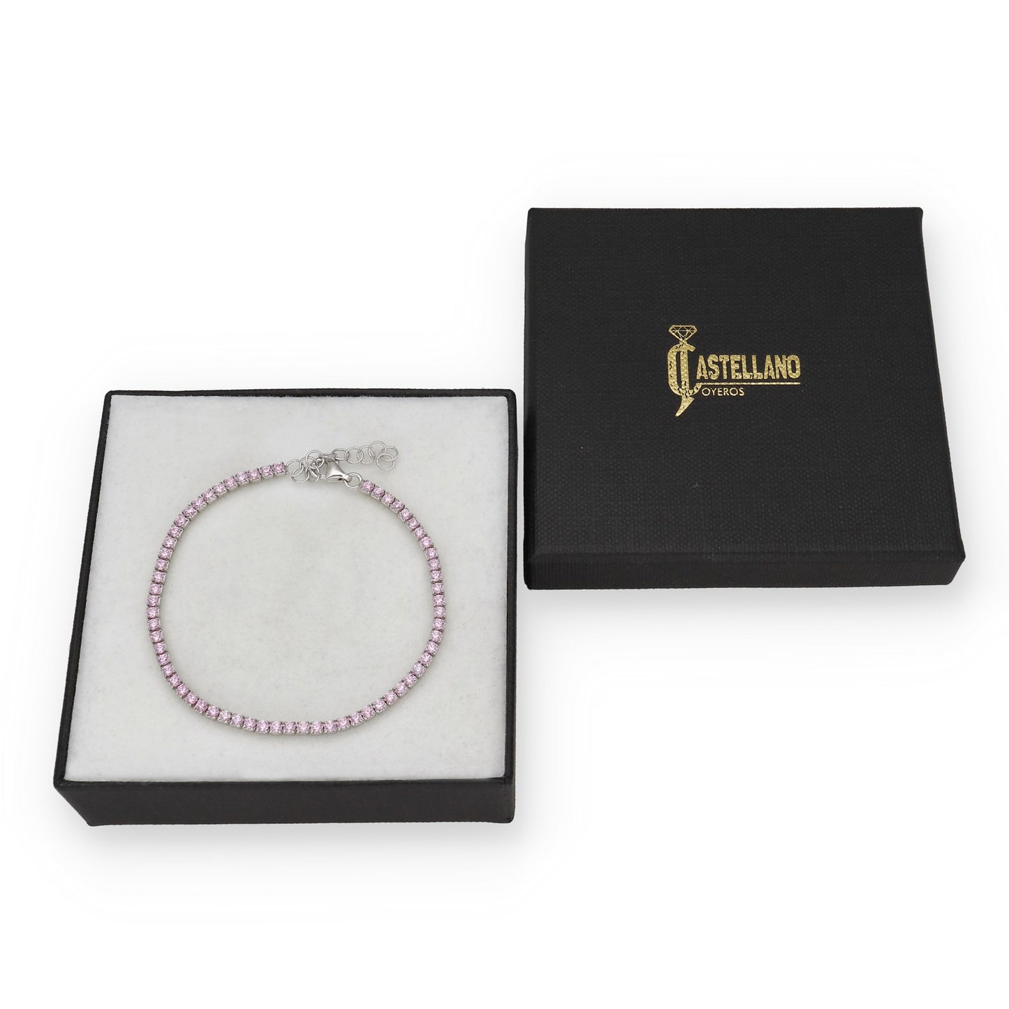 Pulsera Riviere en Plata de Ley 925 con Circonitas Rosas