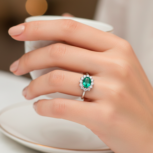 copy of Anillo Rose Oro Blanco 18k con Tanzanita Central y Diamantes