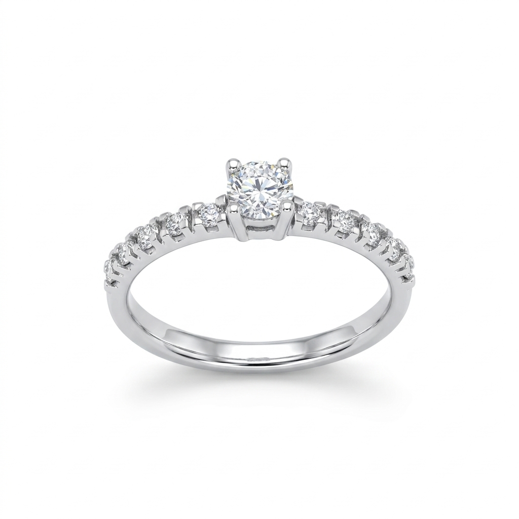 Anillo Paris en Oro Blanco 18k y Diamantes Naturales