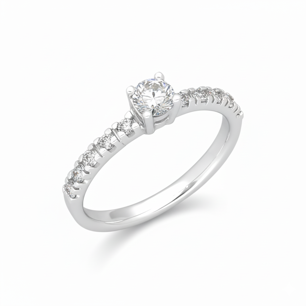 Anillo Paris en Oro Blanco 18k y Diamantes Naturales