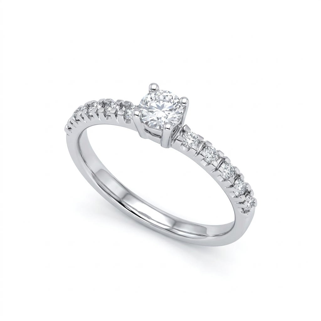Anillo Paris en Oro Blanco 18k y Diamantes Naturales
