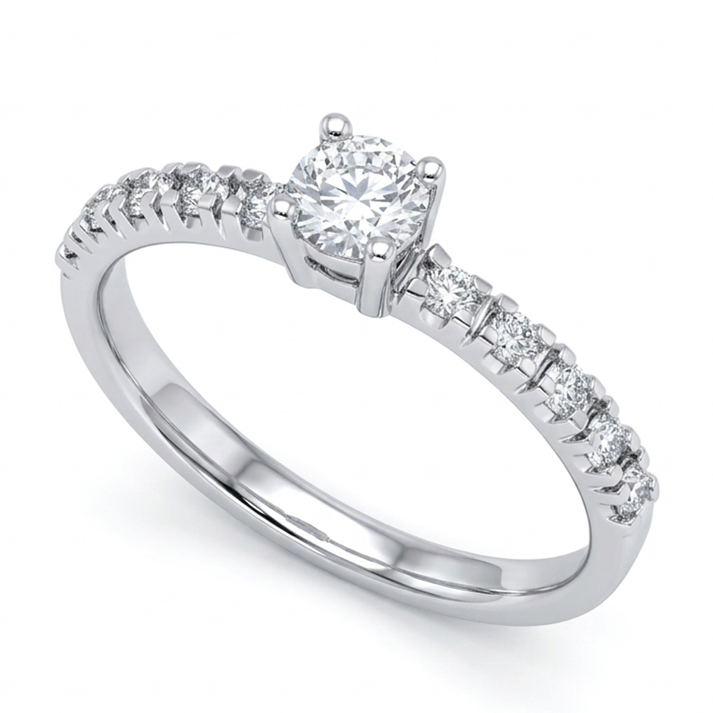 Anillo Paris en Oro Blanco 18k y Diamantes Naturales