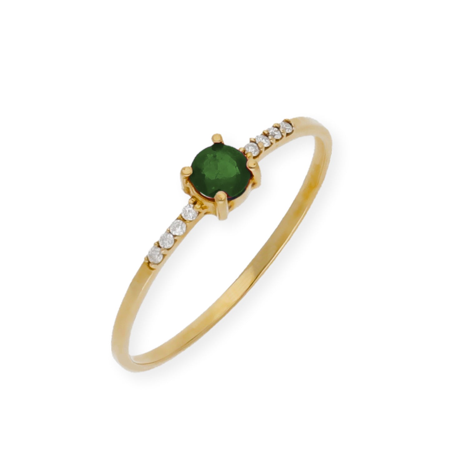 Anillo Chiara en Oro 18K con Esmeralda y Diamantes