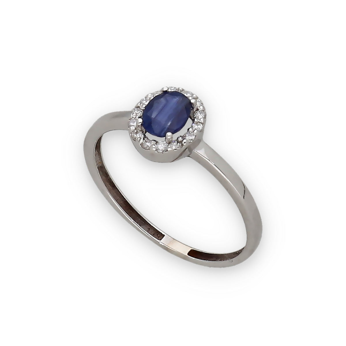 Anillo Lady en Oro Blanco 18k con Diamantes y Zafiros