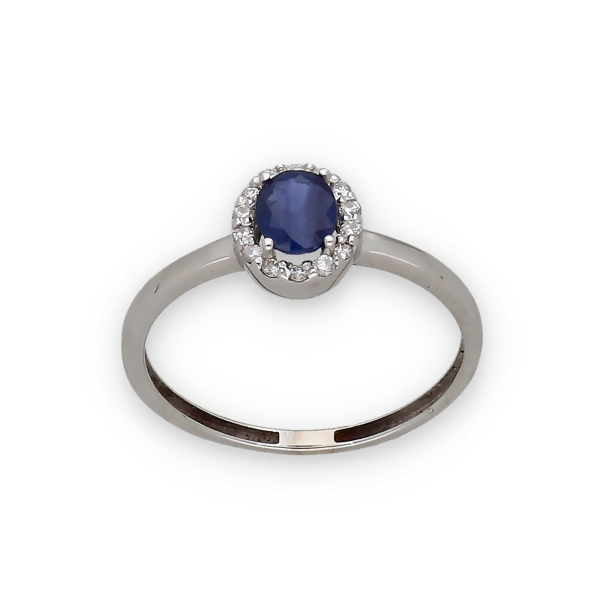 Anillo Lady en Oro Blanco 18k con Diamantes y Zafiros