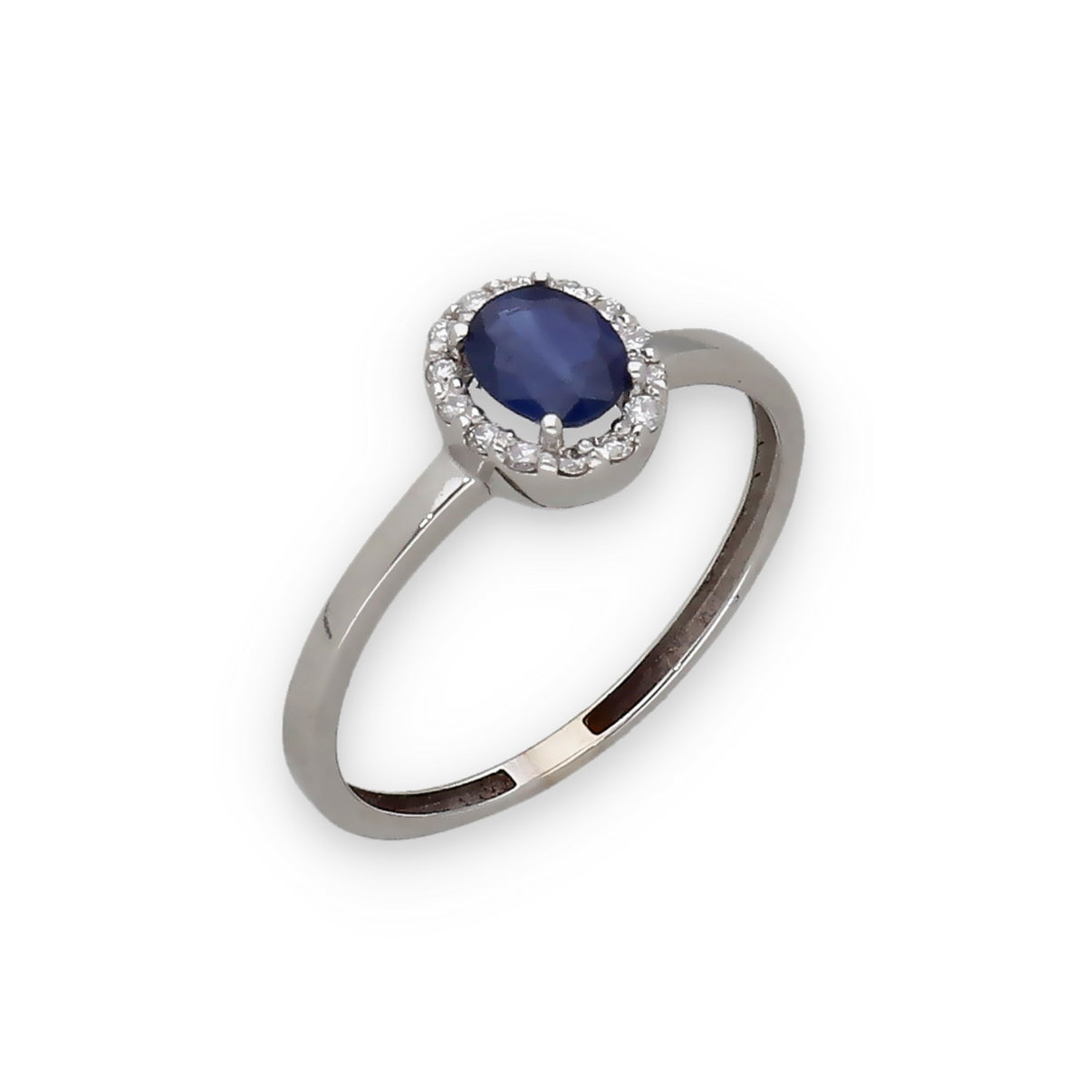 Anillo Lady en Oro Blanco 18k con Diamantes y Zafiros