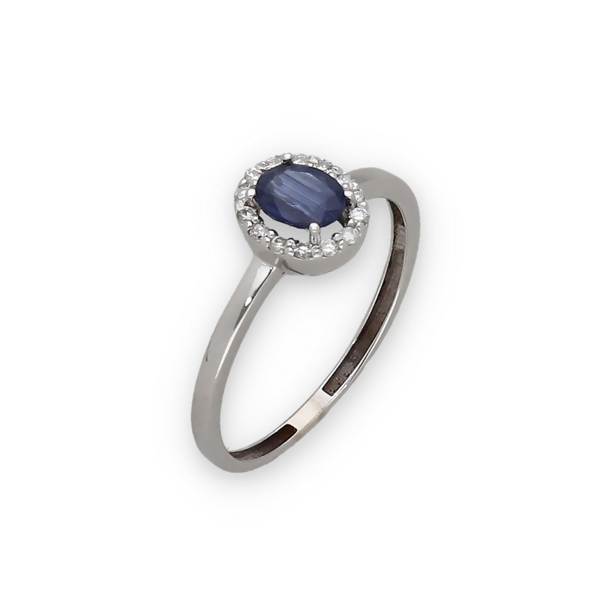 Anillo Lady en Oro Blanco 18k con Diamantes y Zafiros