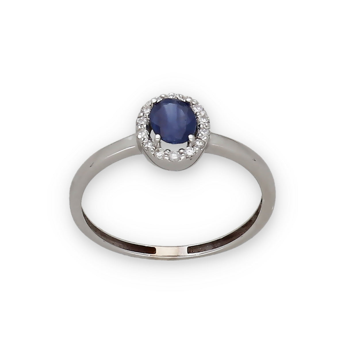 Anillo Lady en Oro Blanco 18k con Diamantes y Zafiros
