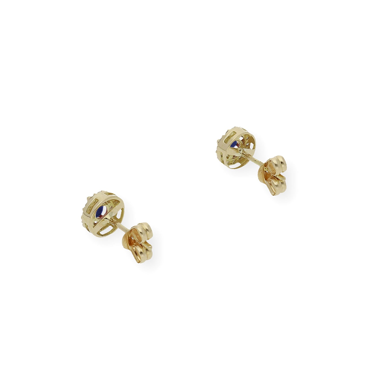 Pendientes Stella en Oro de 18K con Diamantes y Zafiro