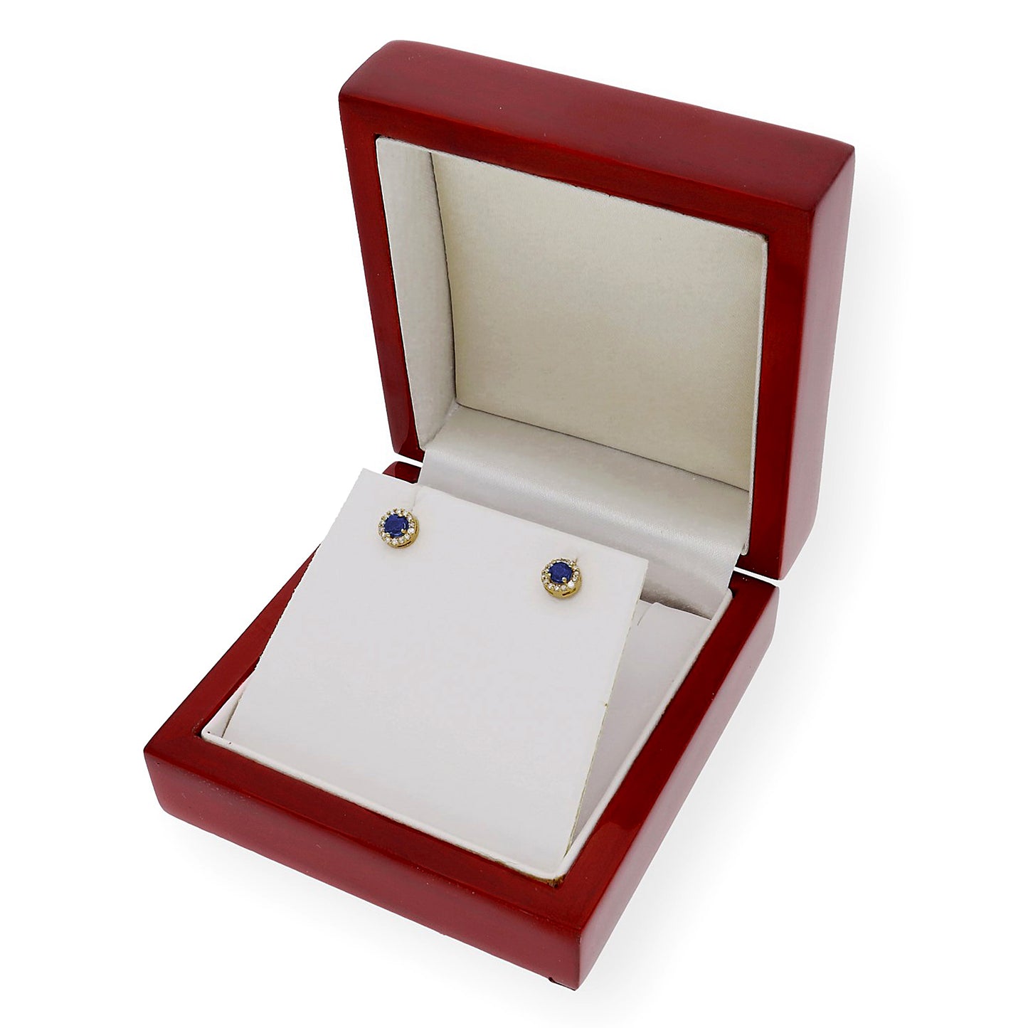 Pendientes Stella en Oro de 18K con Diamantes y Zafiro