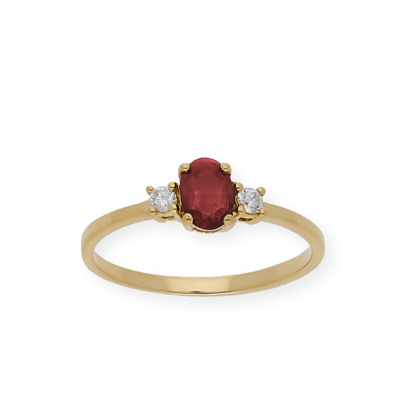 Anillo Mia Oro 18K con Diamantes y Rubí