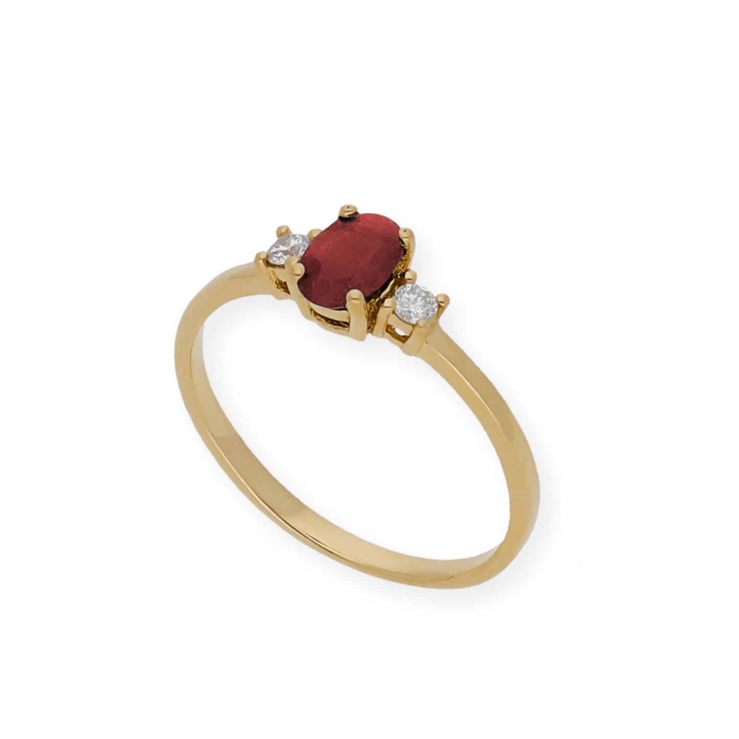 Anillo Mia Oro 18K con Diamantes y Rubí