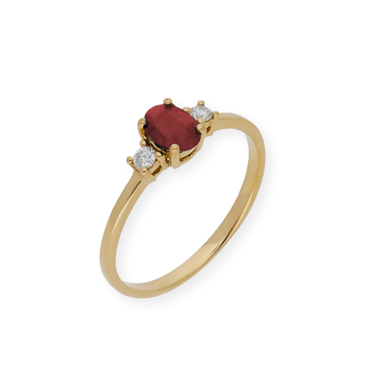 Anillo Mia Oro 18K con Diamantes y Rubí