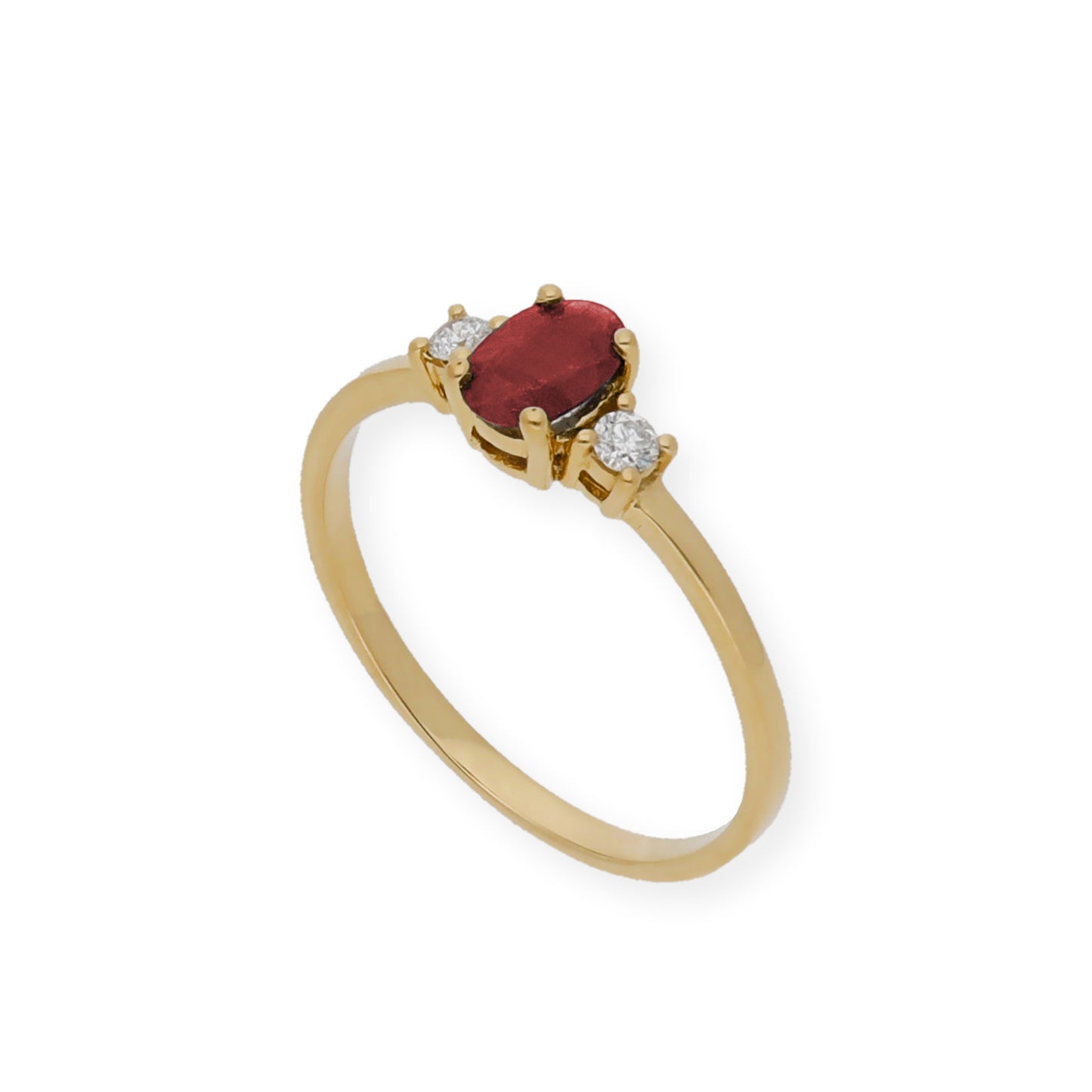 Anillo Mia Oro 18K con Diamantes y Rubí