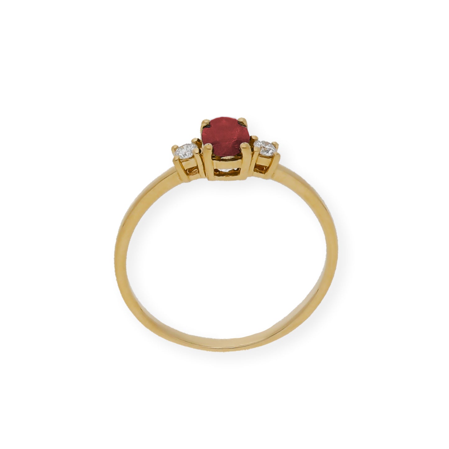 Anillo Mia Oro 18K con Diamantes y Rubí
