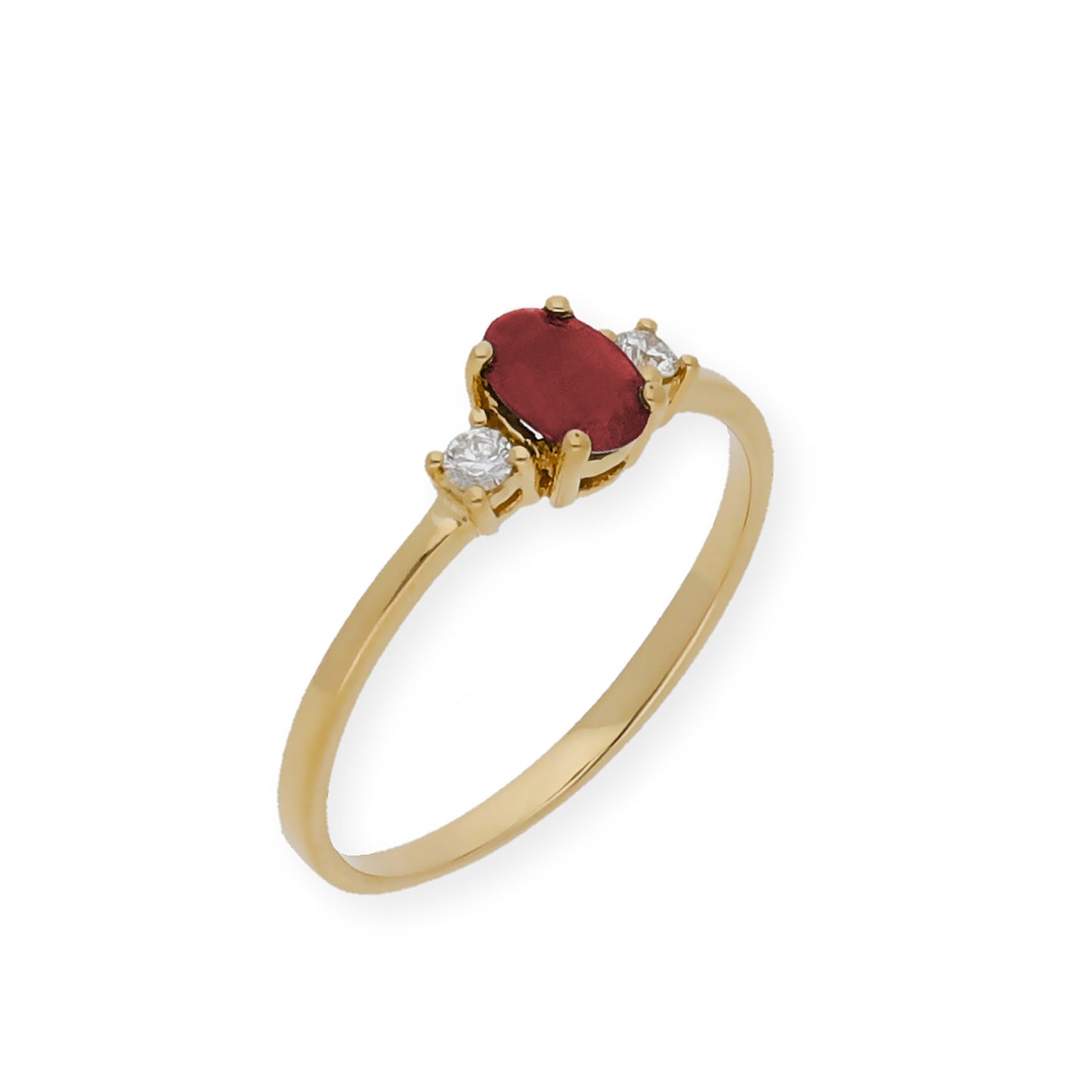Anillo Mia Oro 18K con Diamantes y Rubí