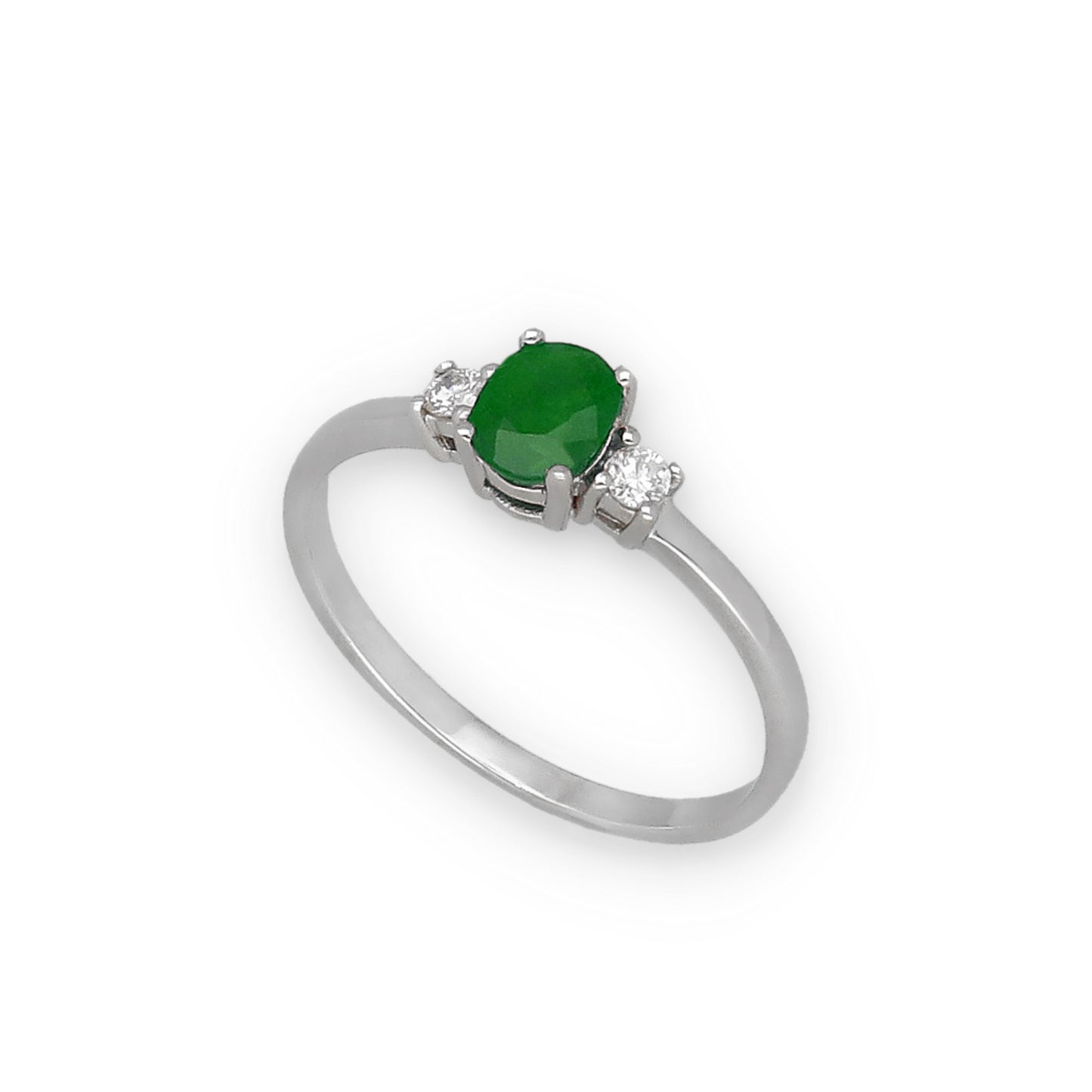 Anillo Mia en Oro 18K con Diamantes y Esmeralda