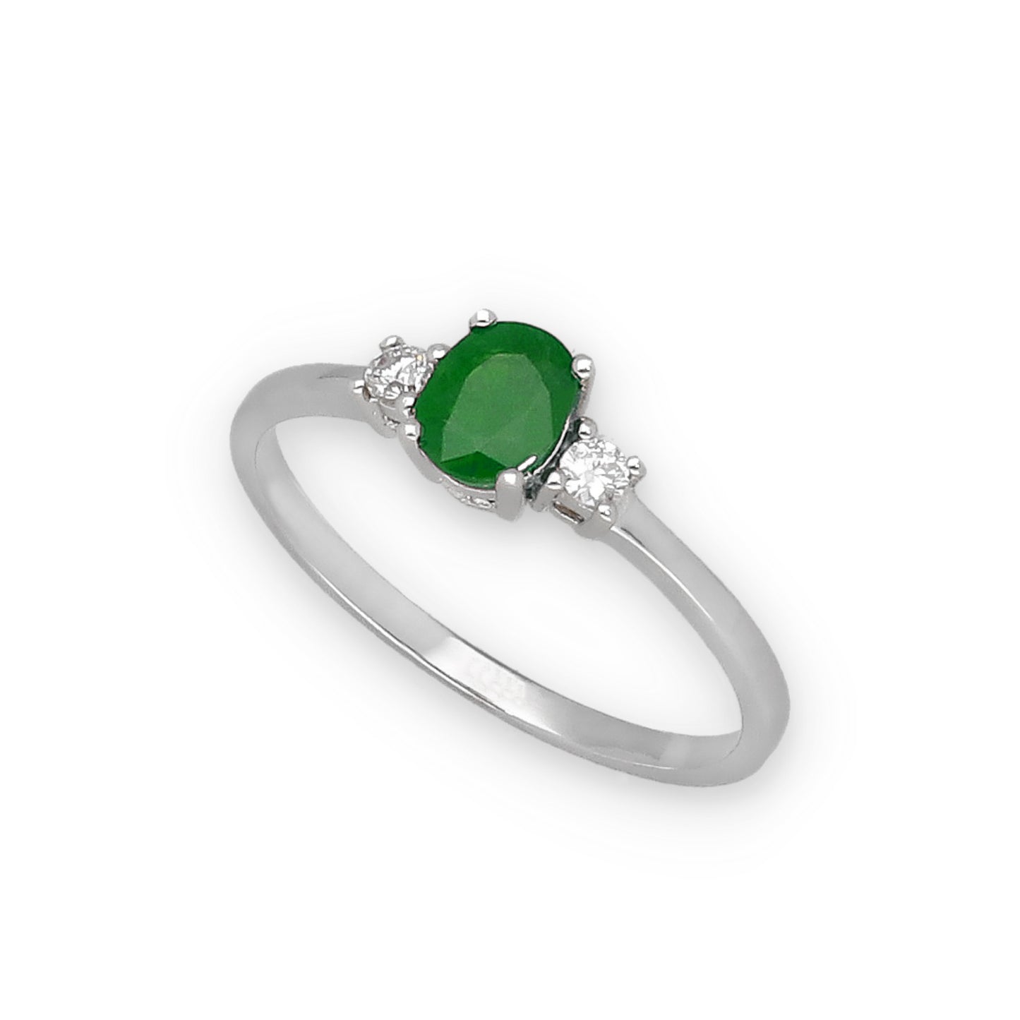 Anillo Mia en Oro 18K con Diamantes y Esmeralda
