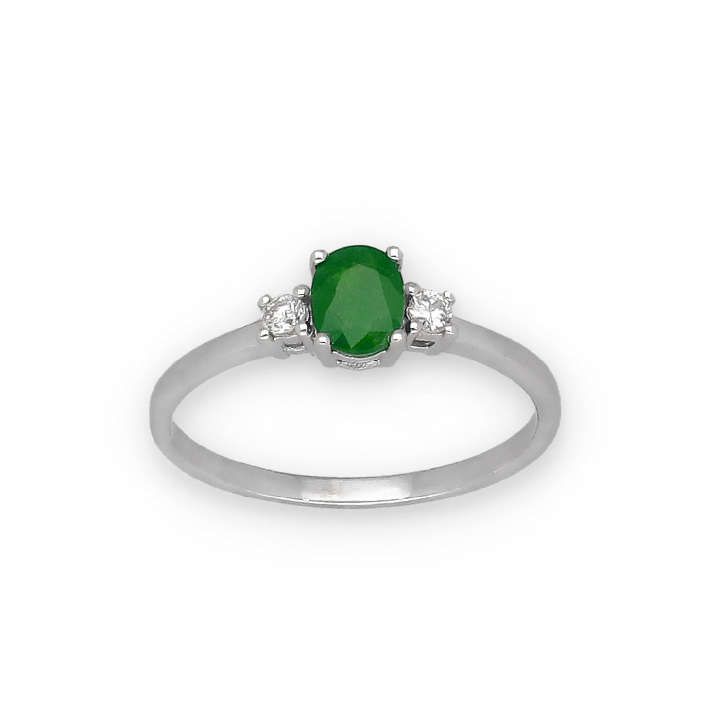 Anillo Mia en Oro 18K con Diamantes y Esmeralda