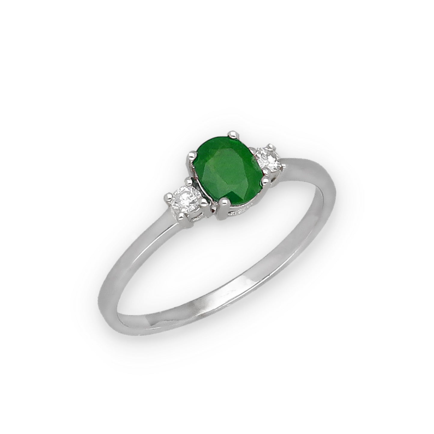 Anillo Mia en Oro 18K con Diamantes y Esmeralda