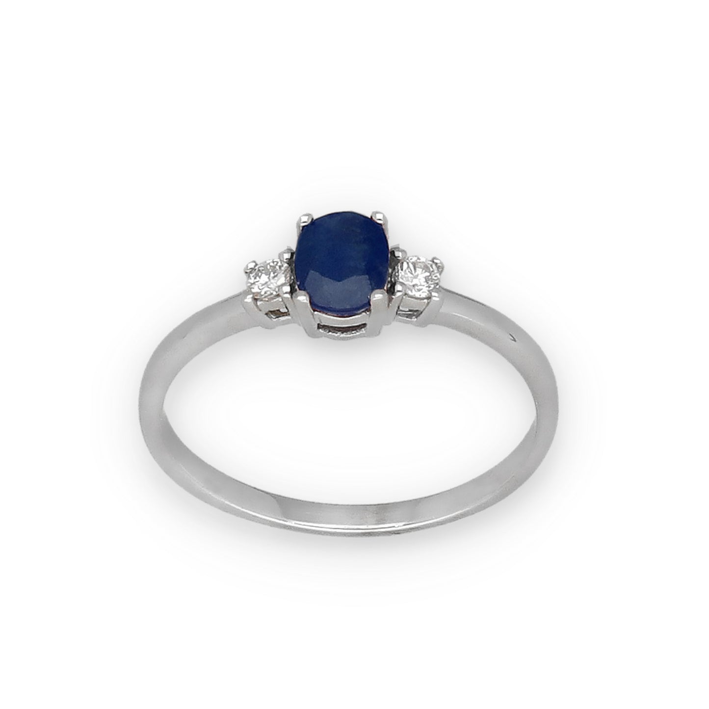 Anillo Mia en Oro 18K con Diamantes y Zafiro