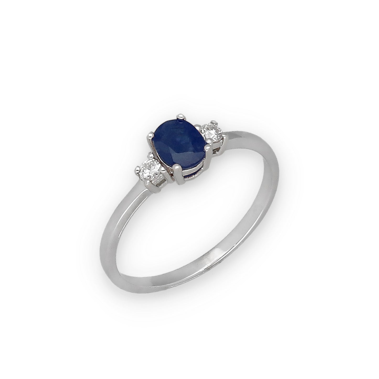 Anillo Mia en Oro 18K con Diamantes y Zafiro