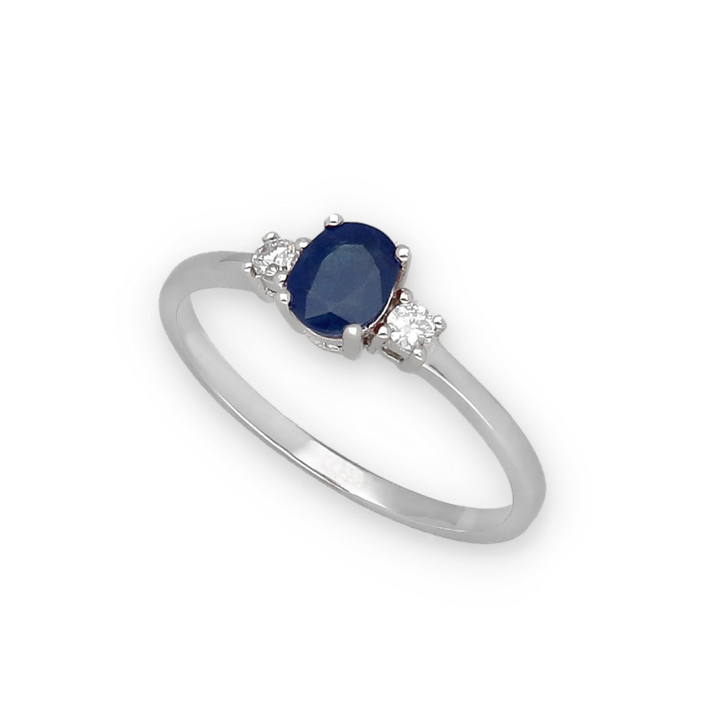 Anillo Mia en Oro 18K con Diamantes y Zafiro