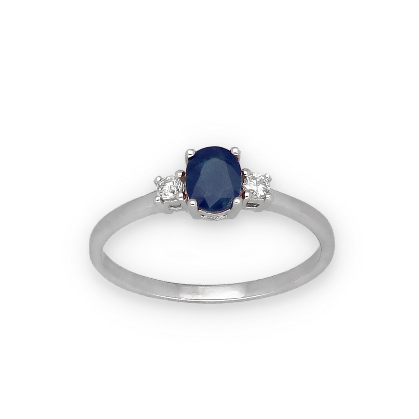 Anillo Mia en Oro 18K con Diamantes y Zafiro