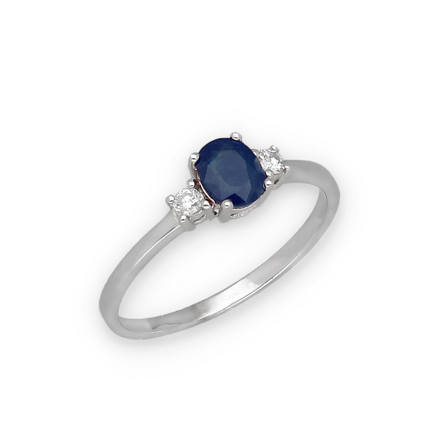 Anillo Mia en Oro 18K con Diamantes y Zafiro