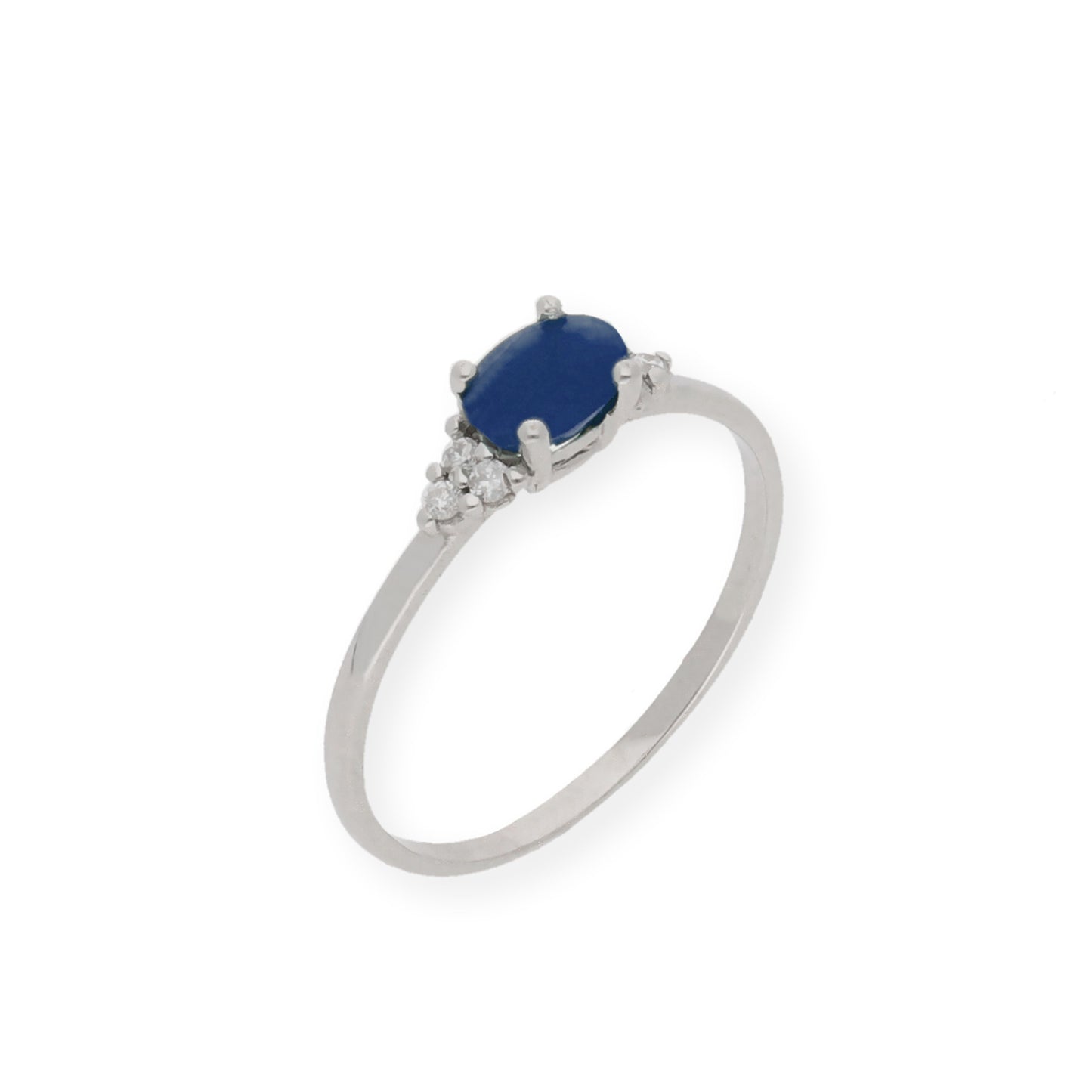 Anillo Diana Oro 18K con Zafiro y tréboles de Diamantes