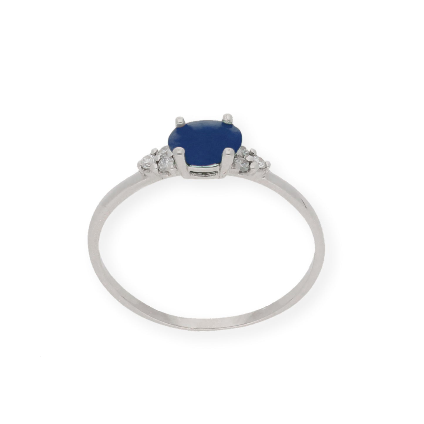 Anillo Diana Oro 18K con Zafiro y tréboles de Diamantes