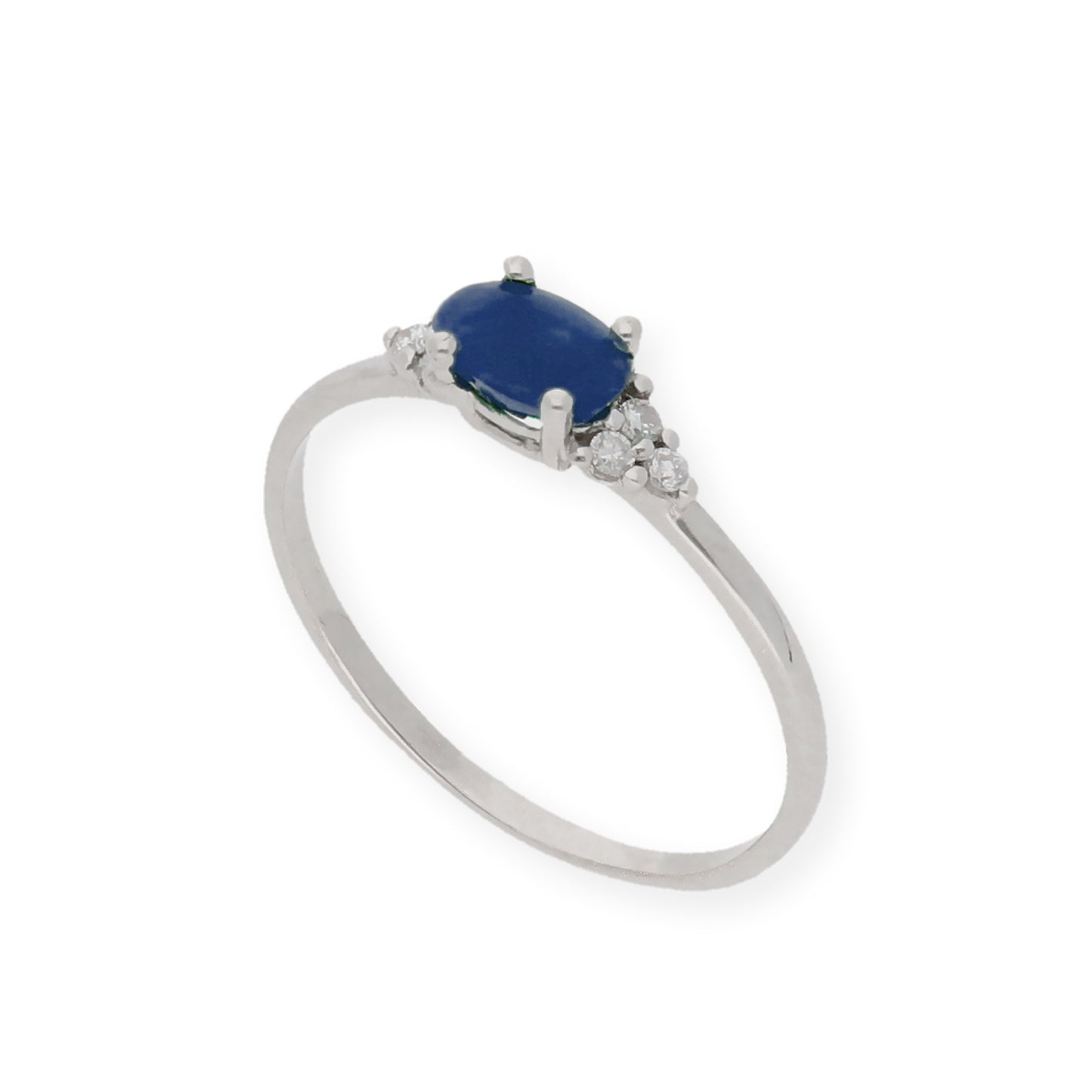 Anillo Diana Oro 18K con Zafiro y tréboles de Diamantes