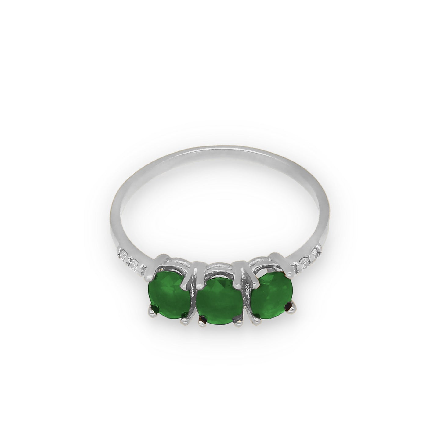 Anillo Lumina en Oro Blanco 18K con Esmeralda y Diamantes