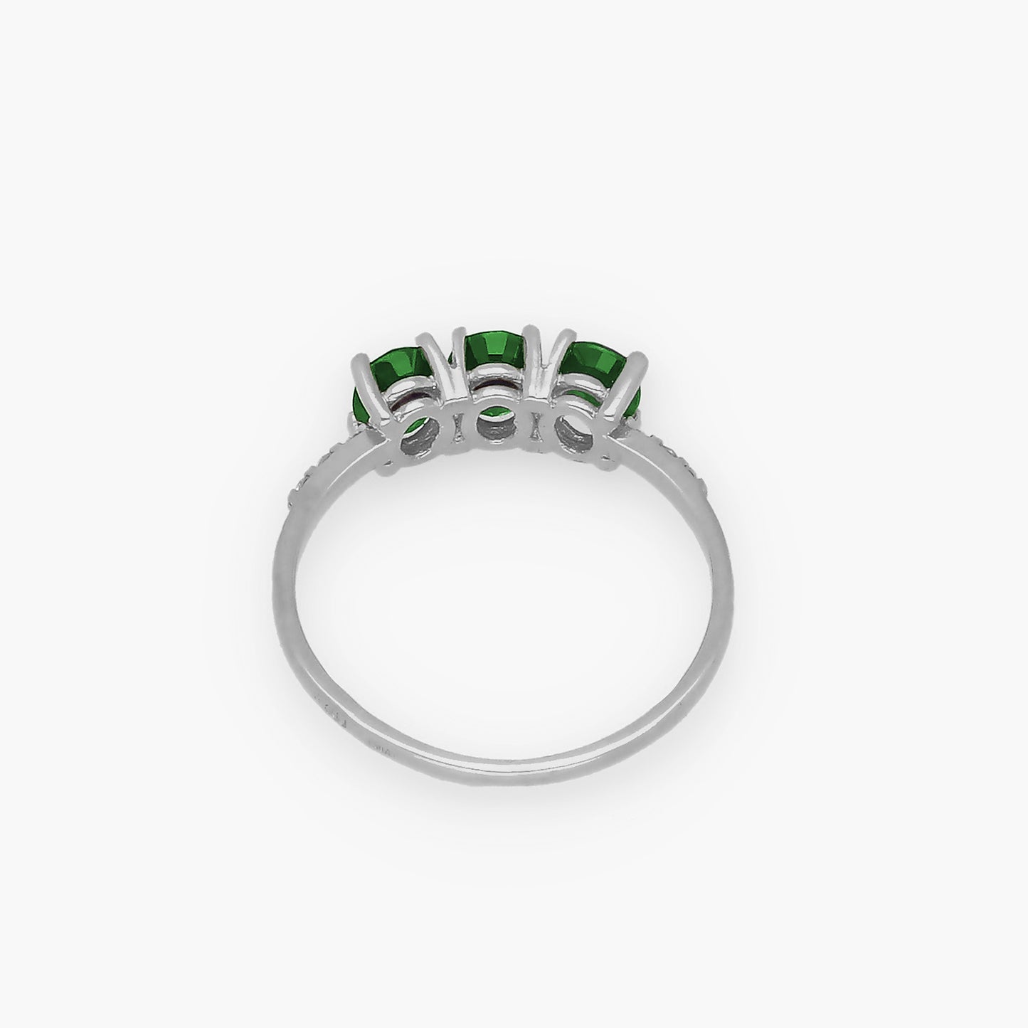 Anillo Lumina en Oro Blanco 18K con Esmeralda y Diamantes