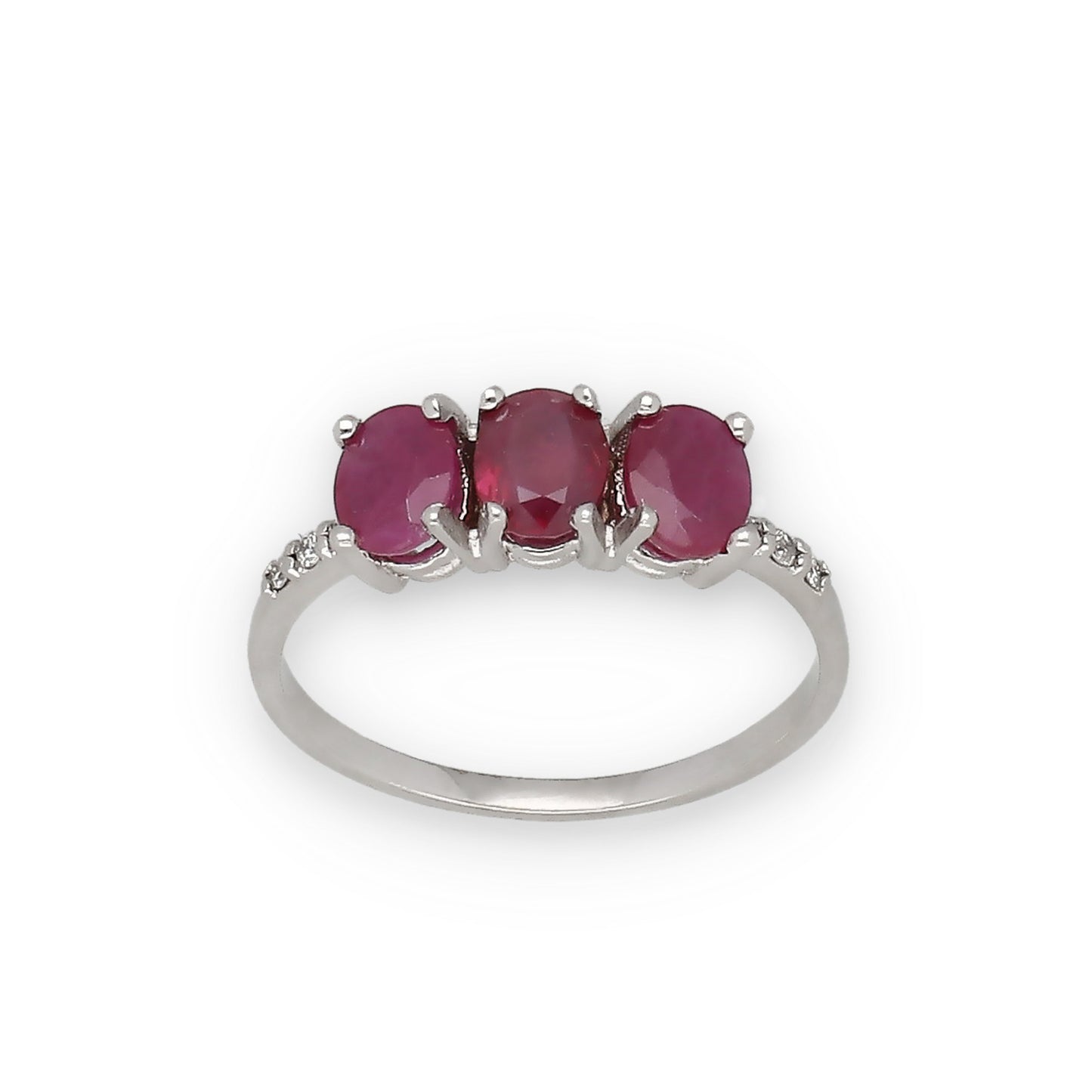Anillo Lumina en Oro Blanco 18K con Rubíes y Diamantes