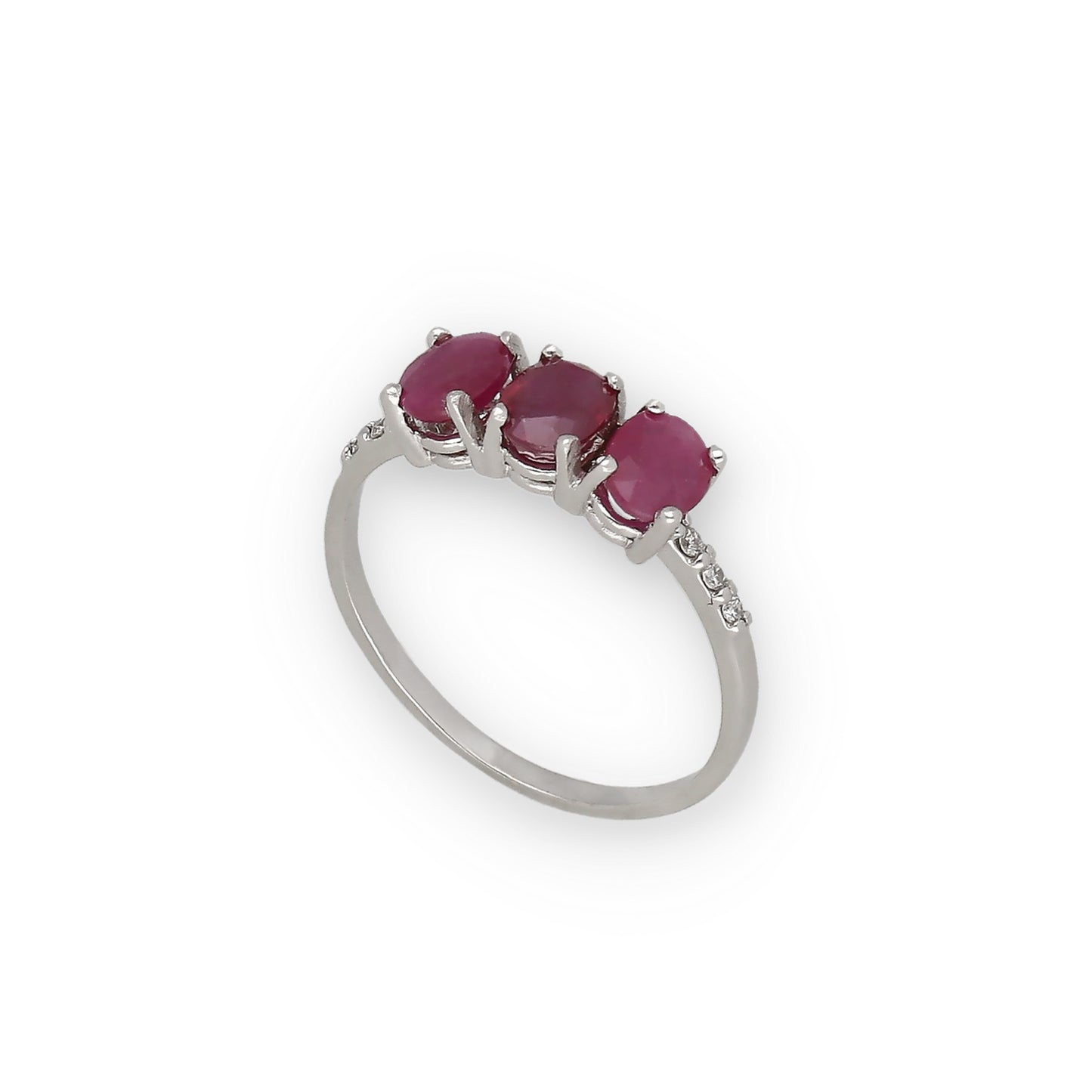 Anillo Lumina en Oro Blanco 18K con Rubíes y Diamantes