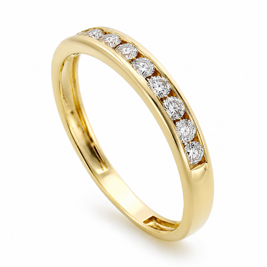 Anillo Alda Media Alianza en Oro 18k y Diamantes