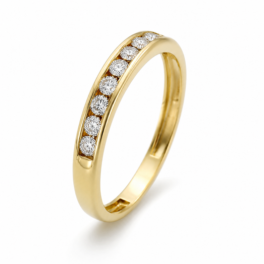 Anillo Alda Media Alianza en Oro 18k y Diamantes