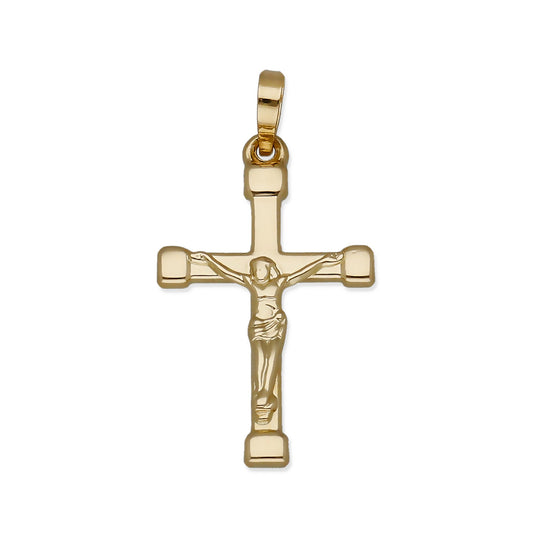 Colgante de Cruz con Remaches y Cristo en Oro de 18K