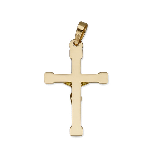 Colgante de Cruz con Remaches y Cristo en Oro de 18K