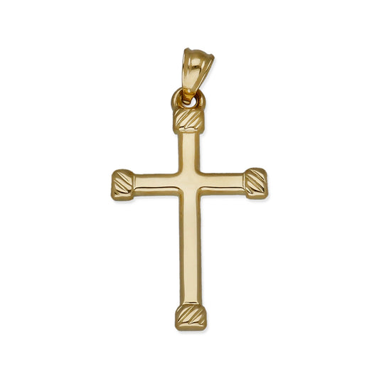 Colgante Cruz con Remaches Galloneados en Oro de 18K